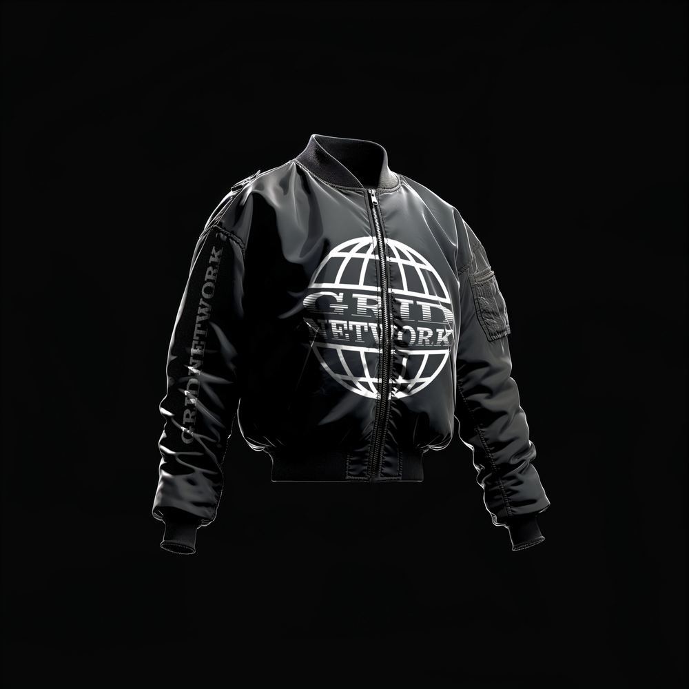 Jaqueta bomber com a identidade Grid Network